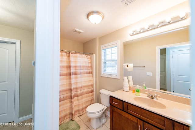 110 E Mandarin Ct, Elizabethtown, KY 42701 - bathroom featuring tile patterned flooring, vanity, curtained shower, and toilet