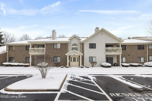 view of snow covered building