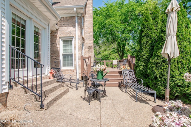 view of patio featuring a wooden deck