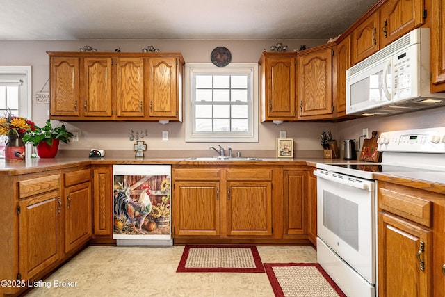 kitchen with white appliances and sink