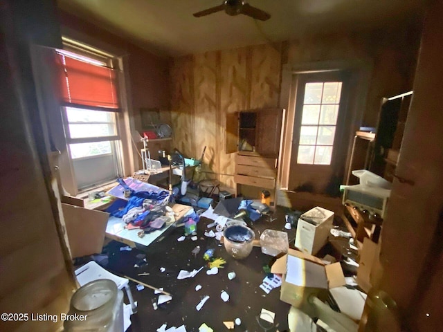 miscellaneous room featuring ceiling fan