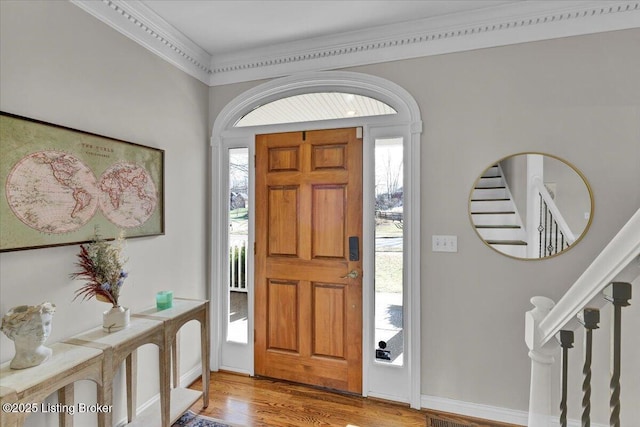 foyer entrance featuring light wood-type flooring