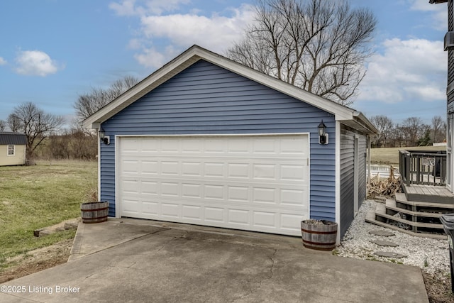 view of detached garage