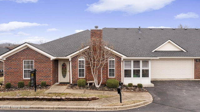 single story home featuring a garage