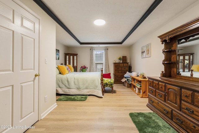 bedroom with light hardwood / wood-style flooring