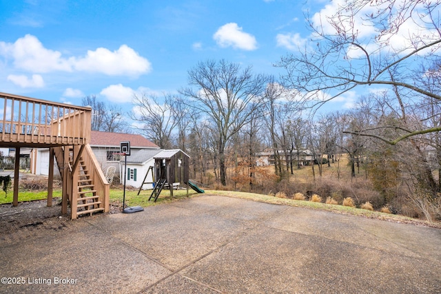 view of patio / terrace featuring a wooden deck