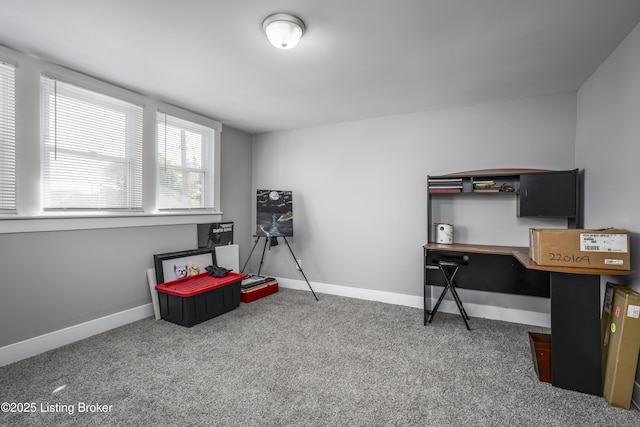 rec room with carpet flooring