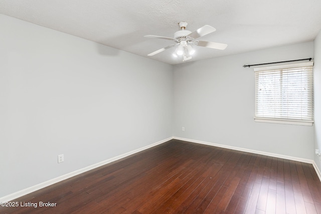 unfurnished room featuring hardwood / wood-style floors and ceiling fan