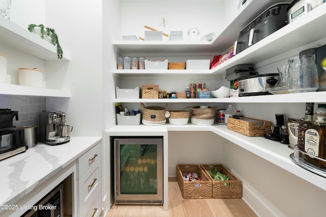 pantry with wine cooler