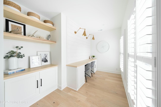 interior space featuring light wood-type flooring