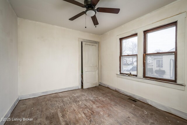 114 E Norwood Ave, Clarksville, IN 47129 - unfurnished room featuring wood-type flooring and ceiling fan