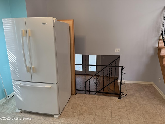 kitchen featuring white fridge