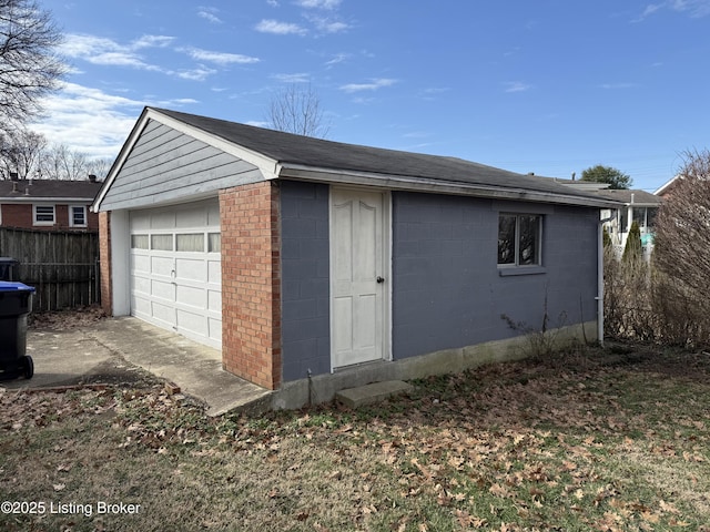 view of garage