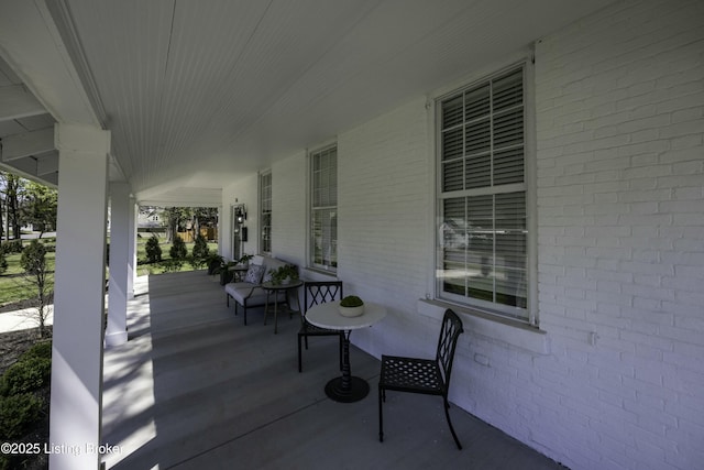 view of patio with a porch