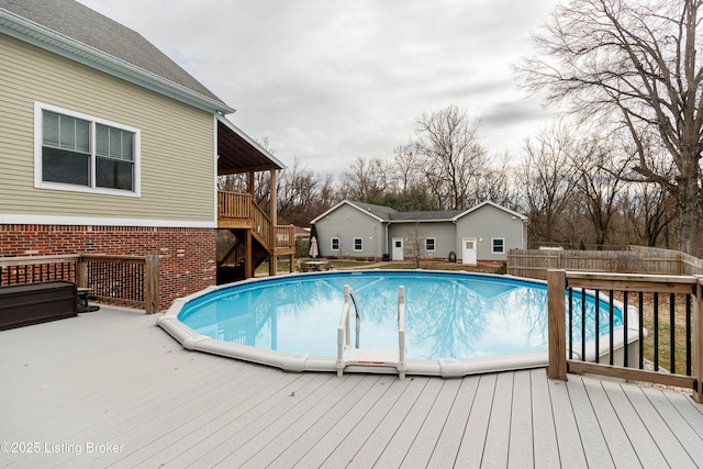 view of pool featuring a deck