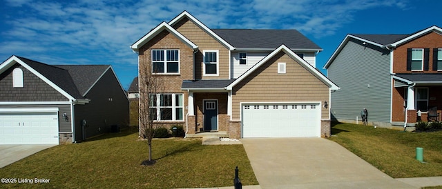 craftsman house with a front yard