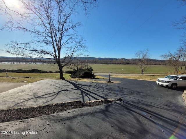 view of road with a rural view