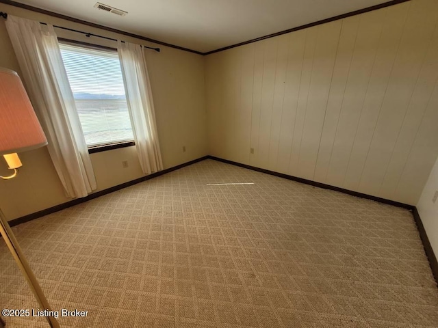 spare room featuring ornamental molding