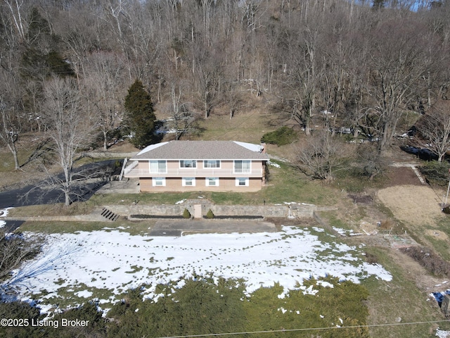 view of snowy aerial view