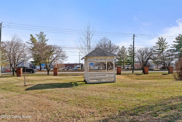 view of yard featuring a gazebo