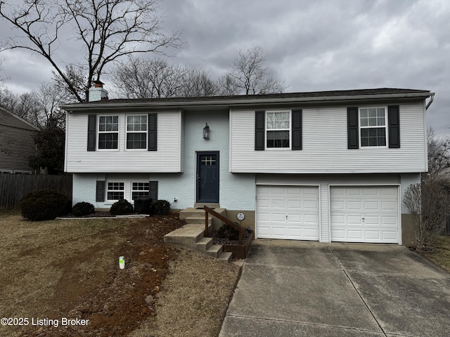 split foyer home with a garage