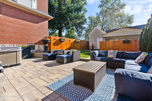 view of patio / terrace featuring outdoor lounge area