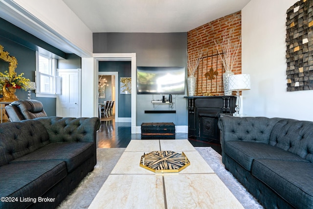 living room featuring hardwood / wood-style floors