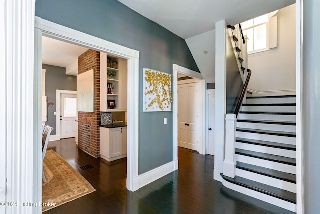 interior space featuring dark hardwood / wood-style floors