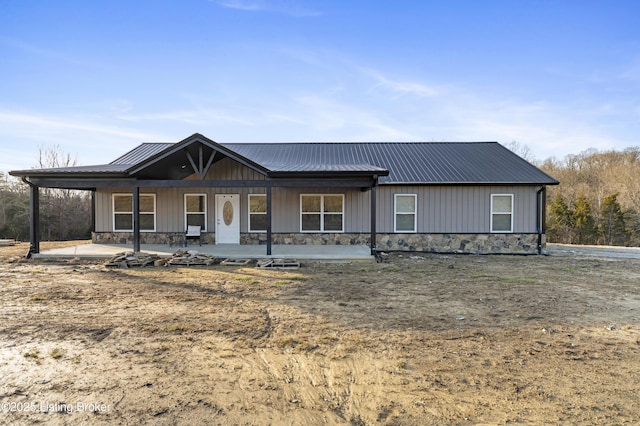 view of front of house with a patio