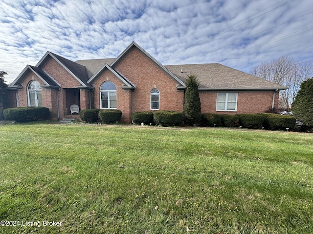 101 Meadow View Dr, Leitchfield, KY 42754 - single story home featuring brick siding, a front lawn, and roof with shingles
