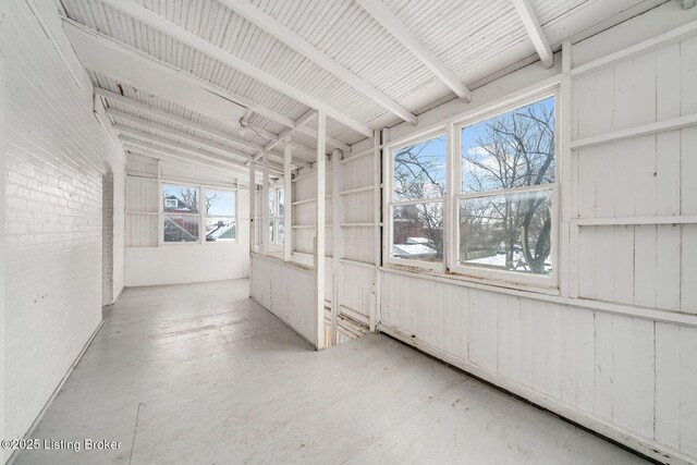 view of unfurnished sunroom