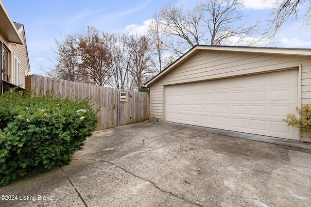 view of garage