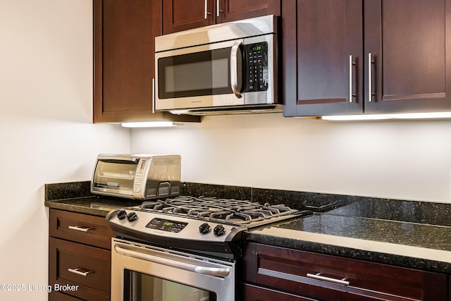 kitchen with appliances with stainless steel finishes