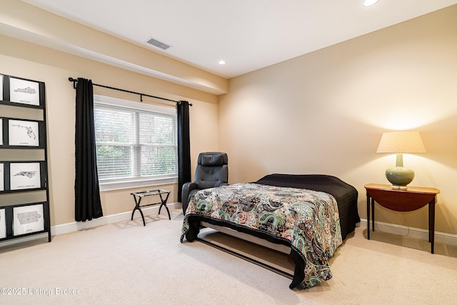 bedroom featuring carpet