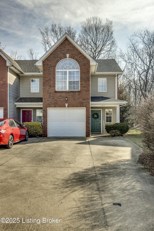 view of front of home with a garage