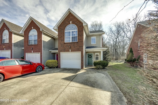 view of front property with a garage