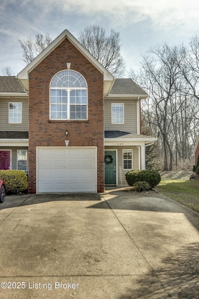 view of front facade with a garage