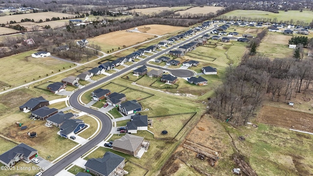 aerial view with a rural view