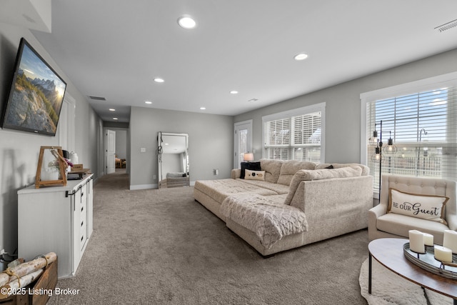 view of carpeted living room