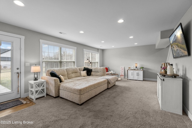 view of carpeted living room