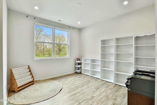 interior space featuring light wood-type flooring