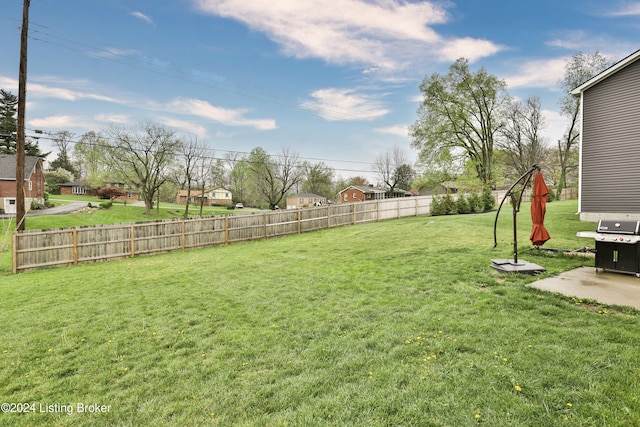 view of yard with a patio