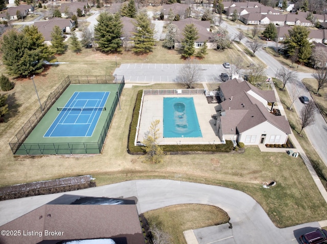 aerial view featuring a residential view