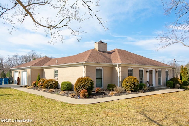 view of home's exterior featuring a yard and a garage