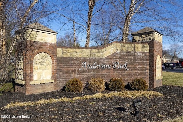 view of community sign