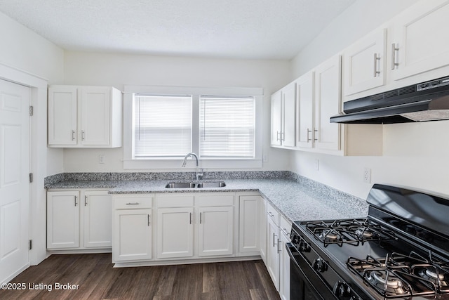 4145 W Muhammad Ali Blvd, Louisville, KY 40212 - kitchen with sink, black range with gas stovetop, and white cabinets