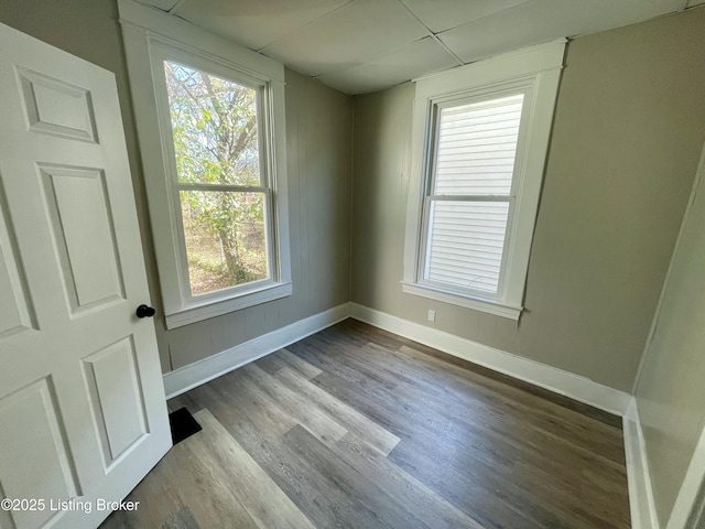 empty room featuring wood-type flooring