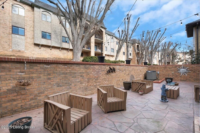 view of patio / terrace featuring central AC unit