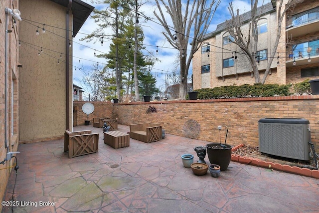 view of patio / terrace featuring central AC