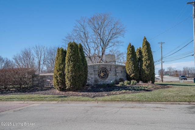 view of community sign